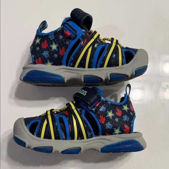 Paw Patrol Toddler Boys Light Up Sport Fisherman Sandals Size 6 Blue Closed Toe - Picture 3 of 6